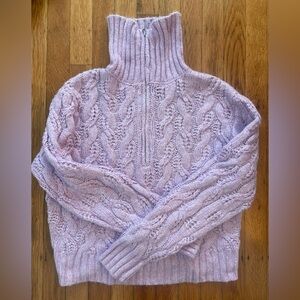 Sincerely Jules Lavender Cable Knit Turtleneck Sweater